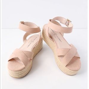 Chinese Laundry nude espadrilles platform/ wedges